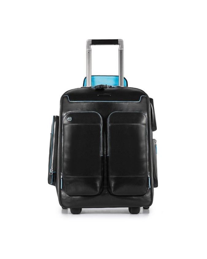 PIQUADRO - Zaino in pelle con portabilità a trolley - Nero - CA3797B2/N su