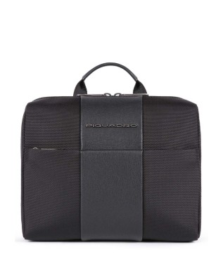 Beauty case Piquadro - Beauty case con gancio in pelle e tessuto