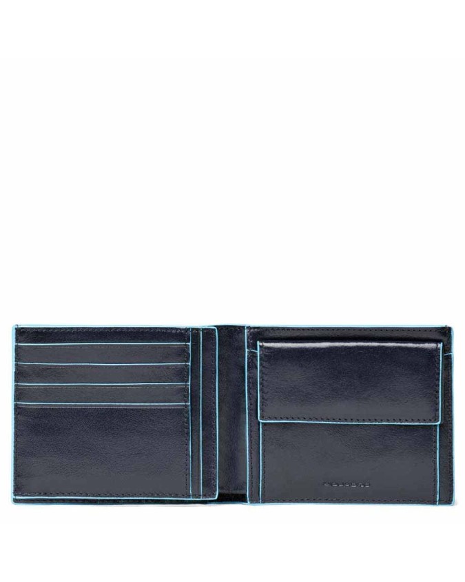 Piquadro - Portafoglio uomo con portamonete, volantino e tasca trasparente