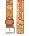Alviero Martini Prima Classe - Cintura con fibbia logata platino Geo Classic