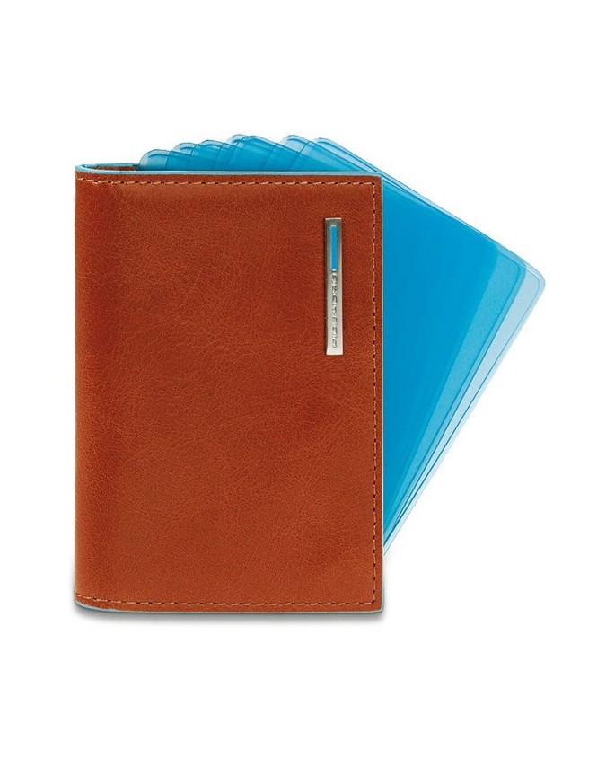 PIQUADRO - Porta carte di credito a ventaglio in pelle - Arancio -  PP1661B2/AR