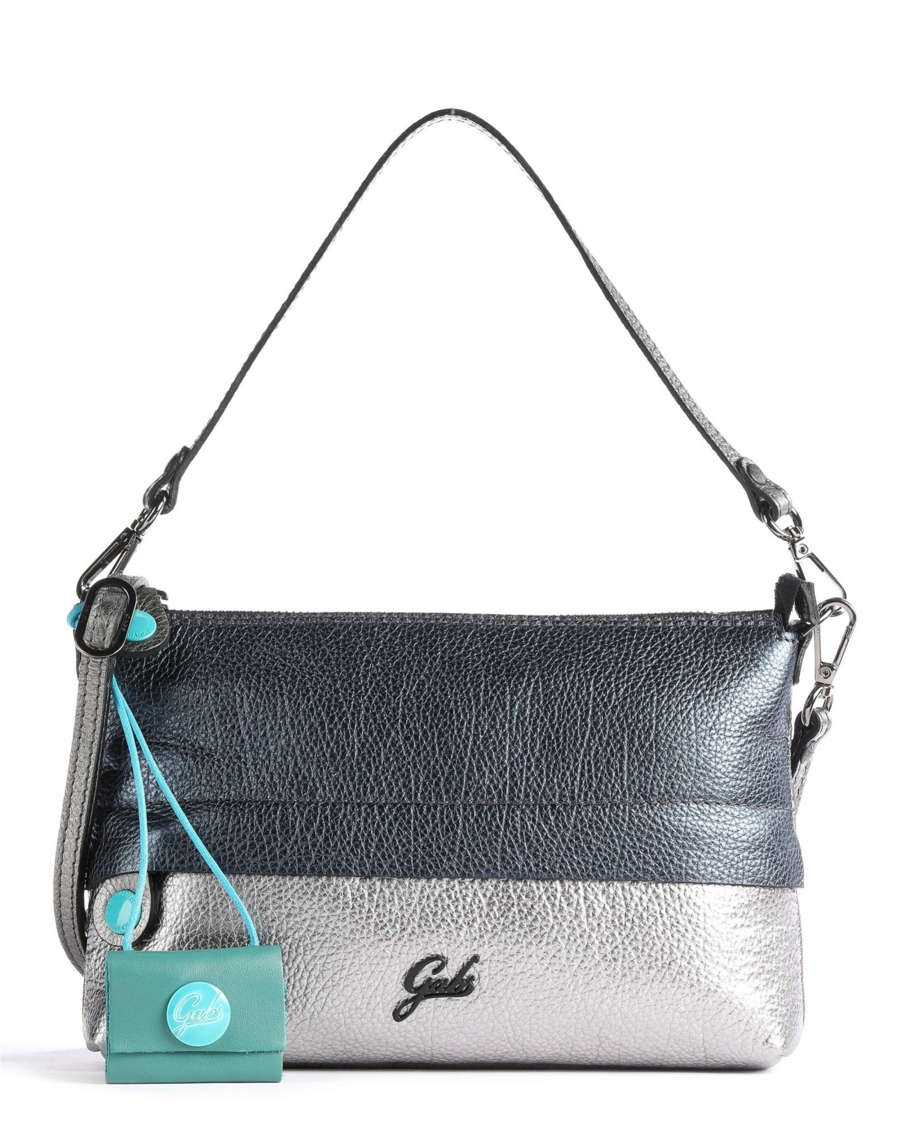 Gabs - Borsa a spalla Vesta Tg S Multi ruga Metal tasca zip Black
