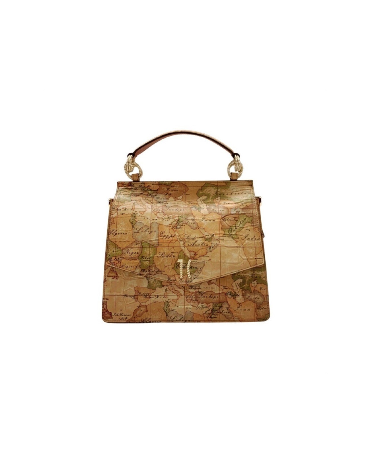 Alviero Martini Prima Classe - Borsa a mano Royal Bag con patta in stampa  Geo cocco