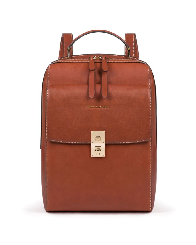 Piquadro - Zaino piccolo in pelle con zip porta pc 13,3\