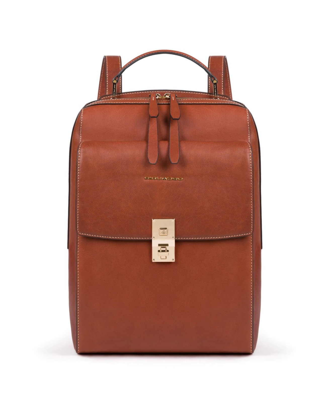 Piquadro - Zaino piccolo in pelle con zip porta pc 13,3\