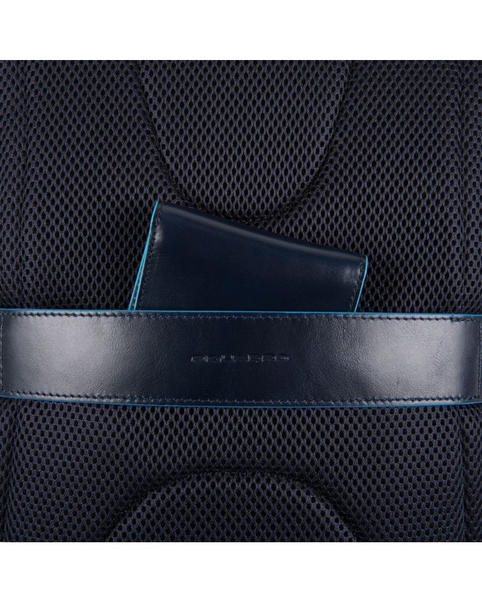 Piquadro - Zaino piatto in pelle con zip porta pc 13.3''