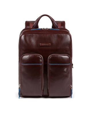 Zaini Porta PC Piquadro - Zaino piatto in pelle con zip porta