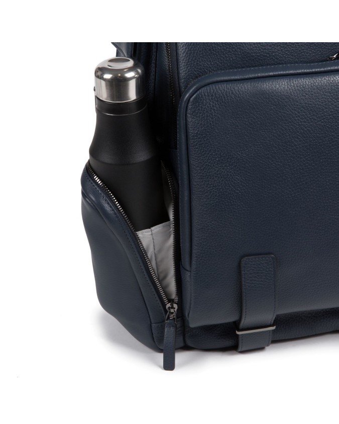 Piquadro - Zaino da viaggio in pelle porta pc 15.6'' e porta Ipad 10.5'' /  9.7''