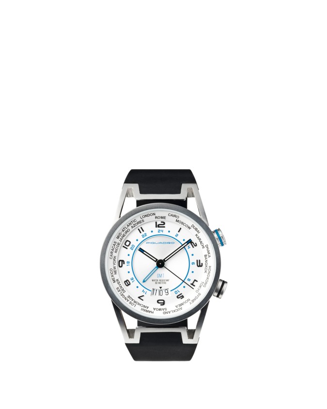 PIQUADRO - Orologio GMT quarzo acciaio sabbiato - Grigio - OR1002WW/GR su