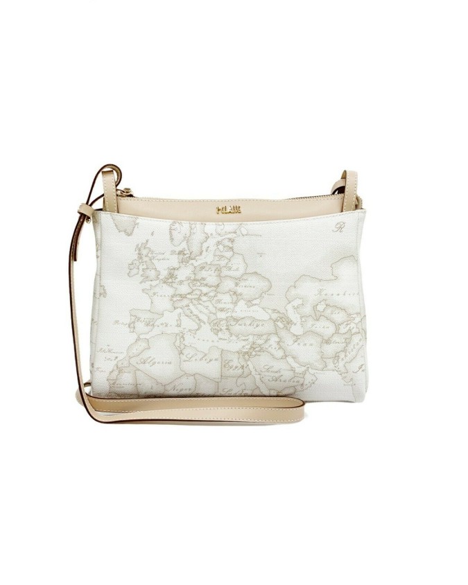 Alviero Martini Prima Classe - Borsa a tracolla in tessuto stampato Geo  White