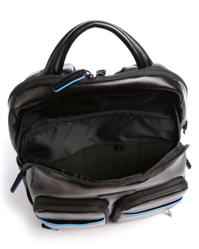 Zaini Porta PC Piquadro - Zaino porta pc 14'' in pelle Blue