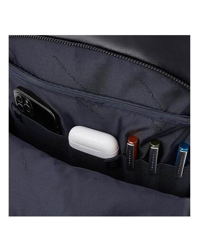Zaini Porta PC Piquadro - Zaino porta pc 14'' in pelle Blue
