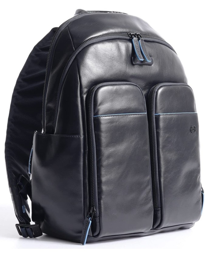 Zaini Porta PC Piquadro - Zaino porta pc 14'' in pelle Blue