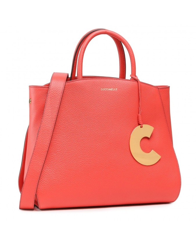 Coccinelle - Borsa a mano e a tracolla media in pelle Concrete