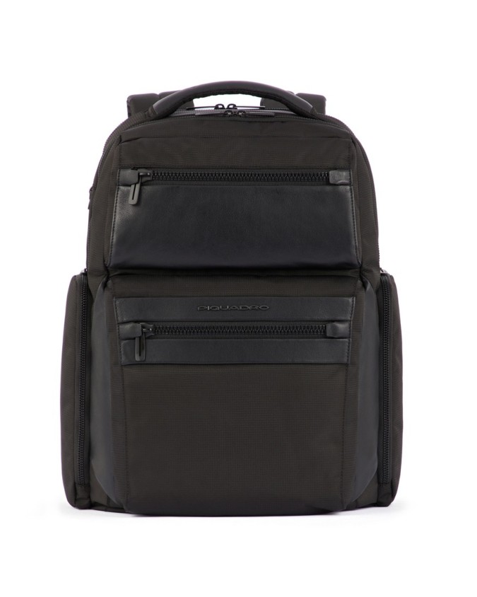 Piquadro - Zaino Uomo in pelle e tessuto riciclato porta pc 15.6''