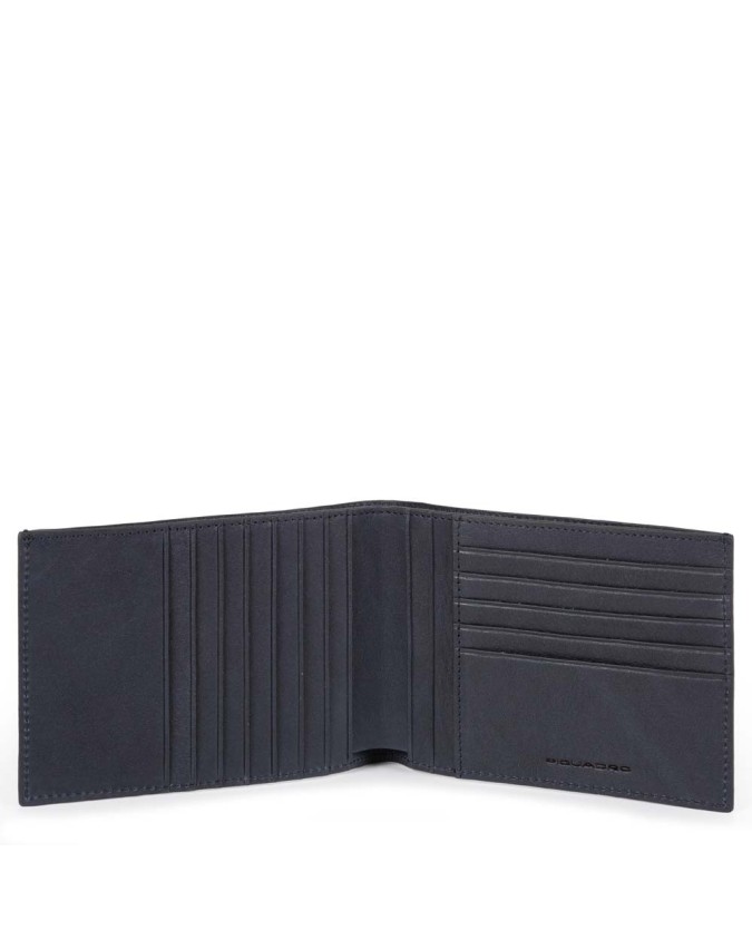PIQUADRO - Portafoglio uomo, porta carte di credito in pelle - Blu -