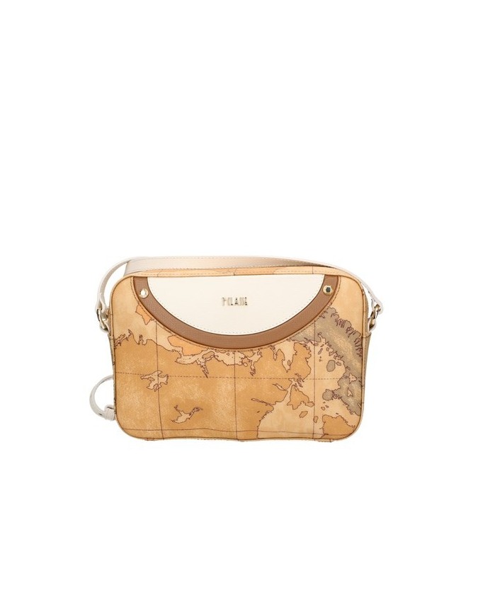 Alviero Martini Prima Classe - Borsa a tracolla in pelle e tessuto goffrato  Geo Florence