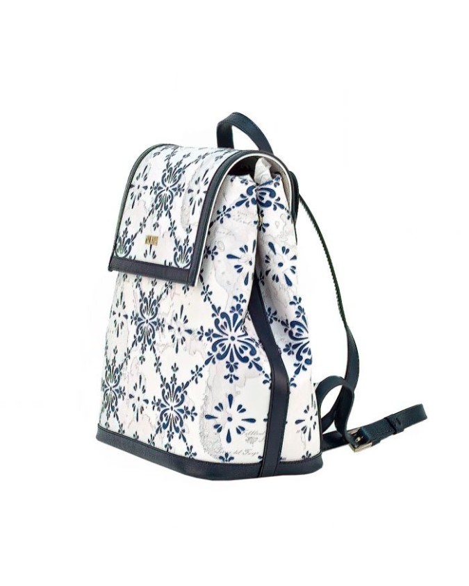 Alviero Martini Prima Classe - Zaino donna in tessuto Geo Capri goffrato e  pelle