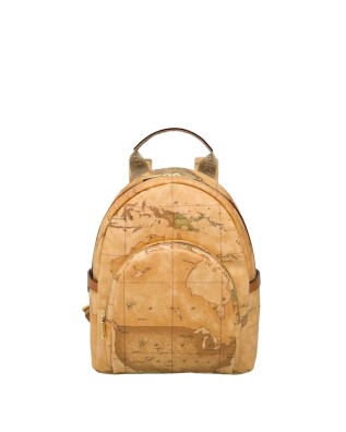 Alviero Martini Prima Classe - Zaino piccolo doppia zip in tessuto Geo Classic