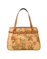 Alviero Martini Prima Classe - Borsa grande a spalla in tessuto Geo Classic