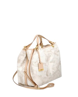 Alviero Martini Prima Classe -  Borsa grande a mano in tessuto Geo White 2