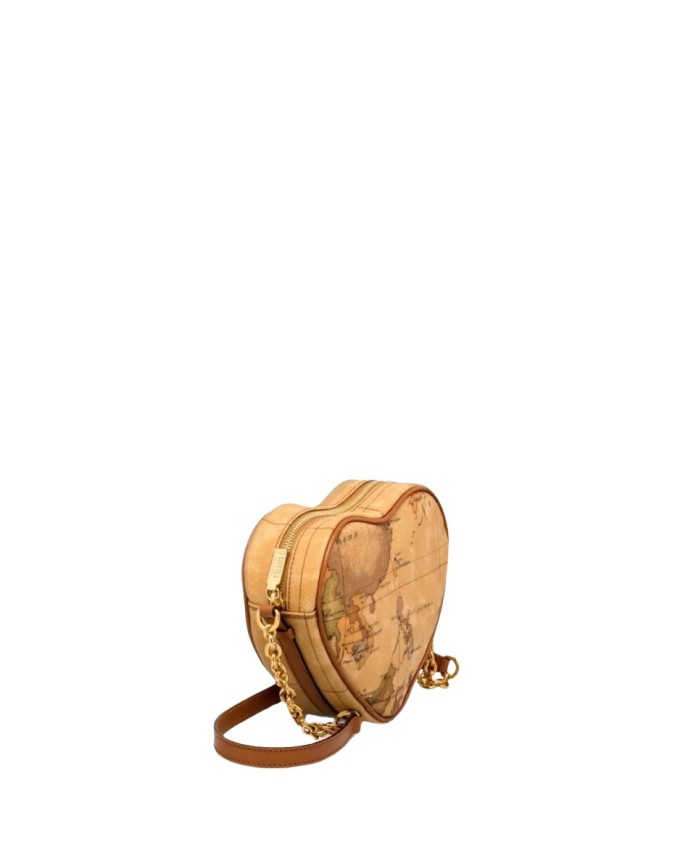 Alviero Martini Prima Classe - Mini borsa tracolla a cuore in tessuto Geo Classic