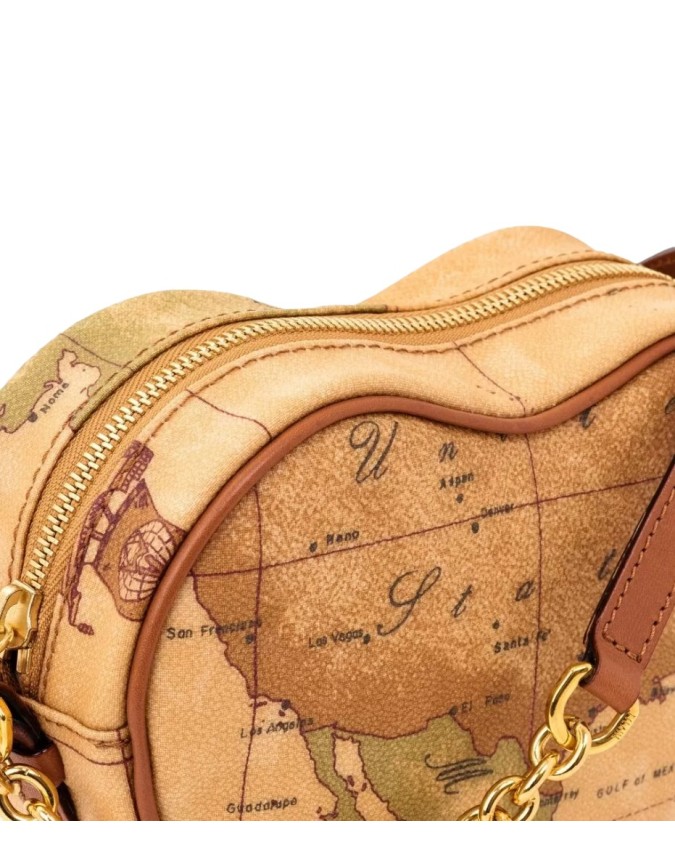 Alviero Martini Prima Classe - Mini borsa tracolla a cuore in tessuto Geo Classic