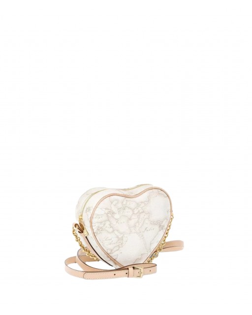 Alviero Martini Prima Classe - Mini borsa tracolla a cuore Geo Classic White