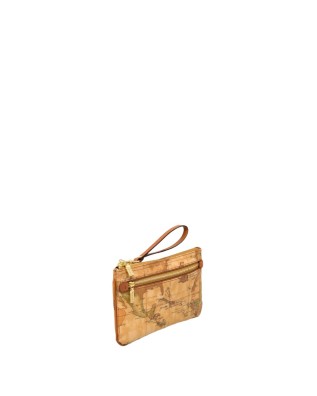 Alviero Martini Prima Classe - Pochette in tessuto stampato Geo Classic grande con occhiello 2