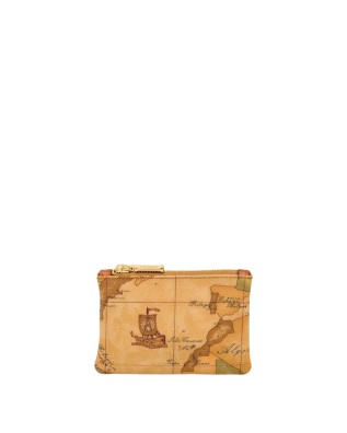 Alviero Martini Prima Classe - Pochette rettangolare in tessuto Geo Classic con zip