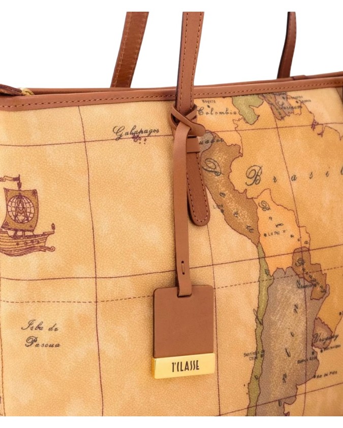 Alviero Martini Prima Classe  - Borsa Shopping dimensione Media in Tessuto Geo Classic