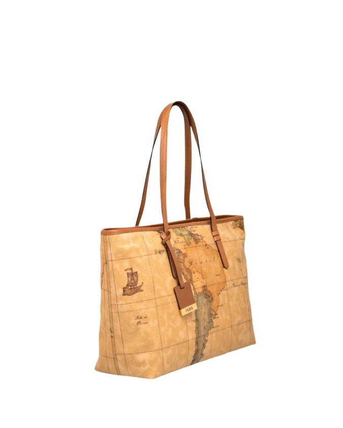 Alviero Martini Prima Classe - Borsa Shopping Grande in Tessuto Geo Classic