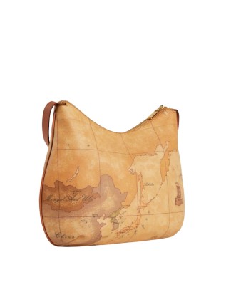 Alviero Martini Prima Classe - Borsa Media a tracolla i pelle e tessuto goffrato Geo Classic 2