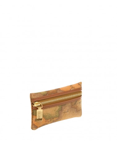 Alviero Martini Prima Classe - Pochette portachiavi in pelle naturale e tessuto Geo Classic 2