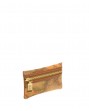 Alviero Martini Prima Classe - Pochette portachiavi in pelle naturale e tessuto Geo Classic