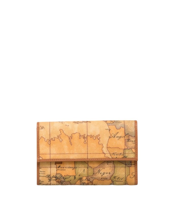 Alviero Martini Prima Classe - Portafogli in tessuto stampato con cartina geografica Geo Classic