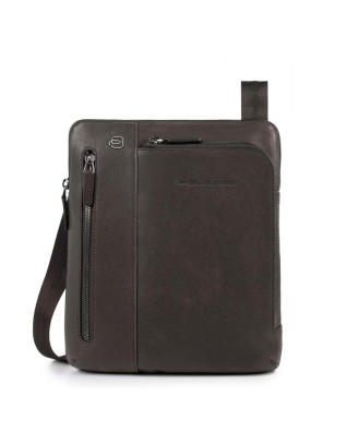 Piquadro - Borsello in pelle piatto nero Black Square