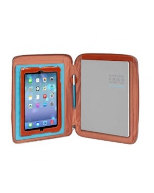 Piquadro - Portablocco sottile A4 in pelle con lampo Stationery