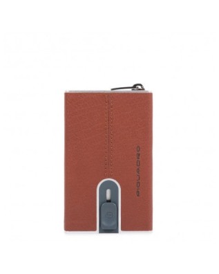 Piquadro - Portafogli compact wallet con portamonete Black Square