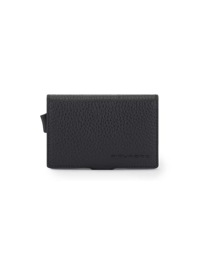 Piquadro - Porta carte di credito in metallo e pelle Modus