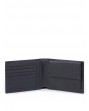 Piquadro - Portafoglio uomo con portamonete in pelle Black Square