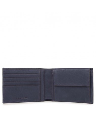 Piquadro - Portafoglio uomo con portamonete in pelle Black Square