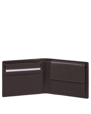Piquadro - Portafoglio uomo in pelle con portamonete e RFID TAG