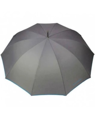 Piquadro - Ombrello grande in nylon e alluminio con manico rifinito in pelle Blue Square