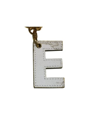Alviero Martini Prima Classe - Portachiavi  a ciondolo Charm Lettera E Geo Classic White