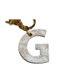 Alviero Martini Prima Classe - Portachiavi  a ciondolo Charm Lettera G Geo Classic White