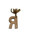 Alviero Martini Prima Classe - Portachiavi  a ciondolo Charm Lettera R Geo Classic White