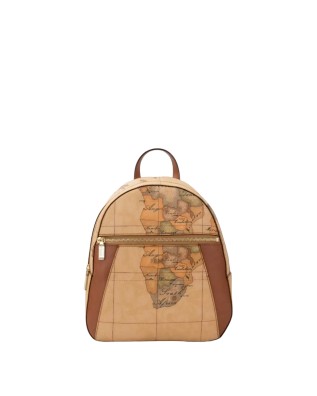 Alviero Martini Prima Classe - Zaino in tessuto stampa Geo Classic con inserti frontali in pelle