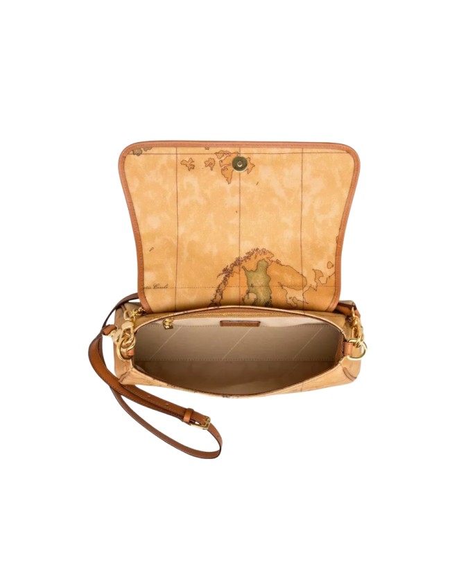 Alviero Martini Prima Classe - Borsa a tracolla in tessuto stampato con cartina geografica Geo Classic