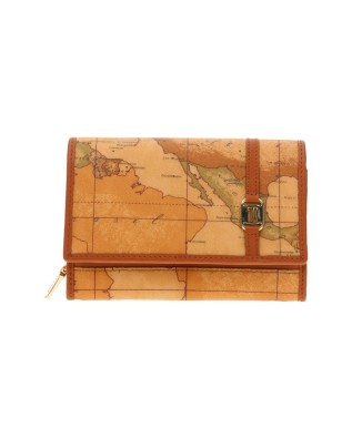 Alviero Martini Prima Classe - Portafoglio donna piccolo in tessuto goffrato con patta